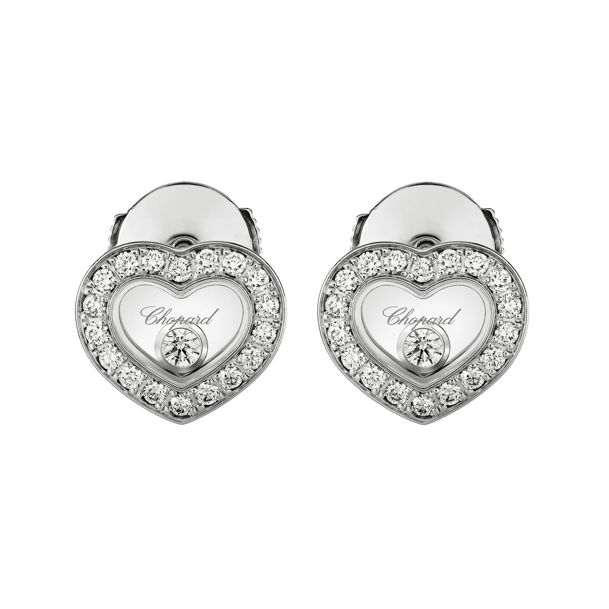Happy Diamonds Icons 18ct White Gold Heart Earrings - Image 3