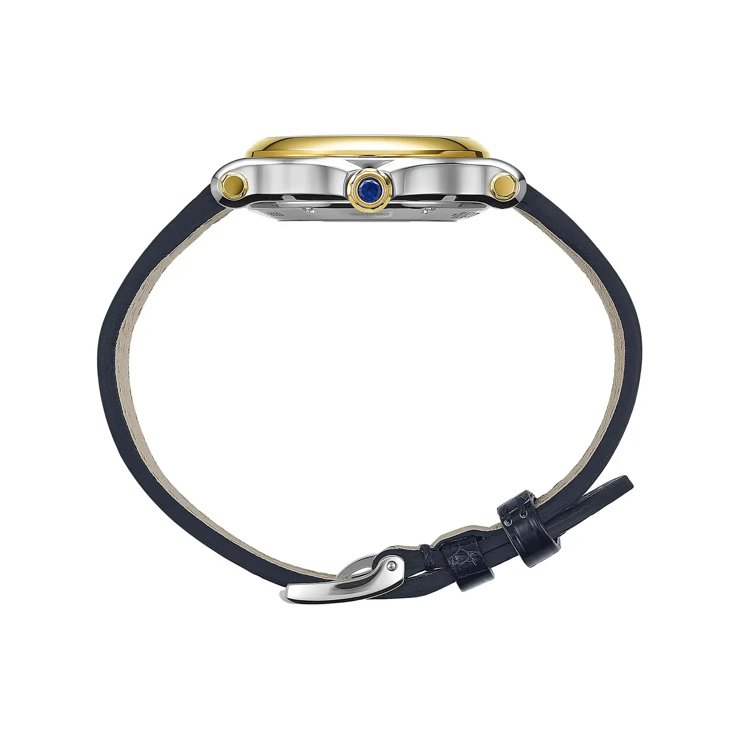Happy Sport 33mm Silver Dial Automatic Watch Dark Blue Strap - Image 2