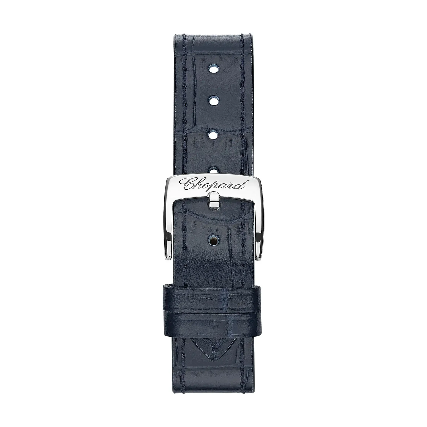 Happy Sport 33mm Silver Dial Automatic Watch Dark Blue Strap - Image 4