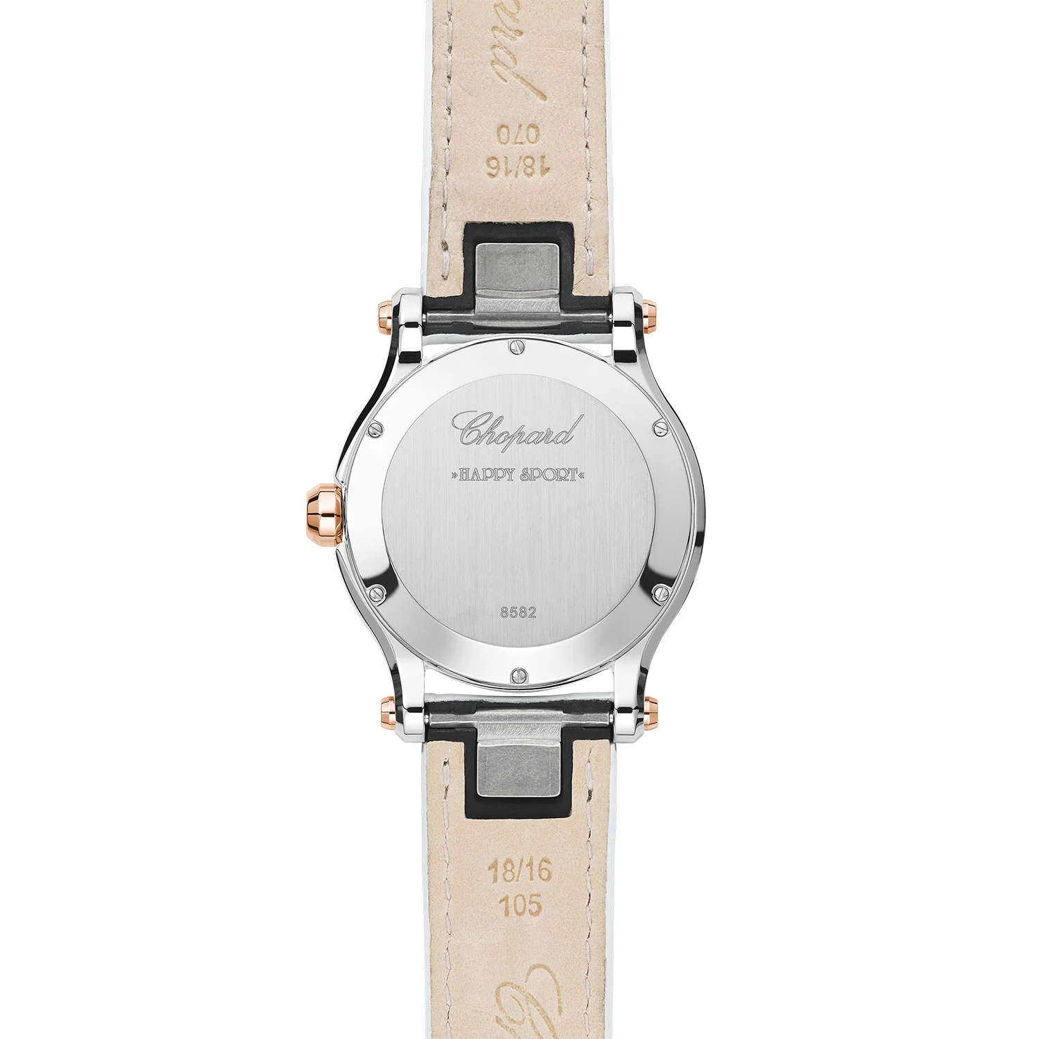 Happy Sport 36mm 18ct Rose Gold White Dial Quartz Watch - Image 2