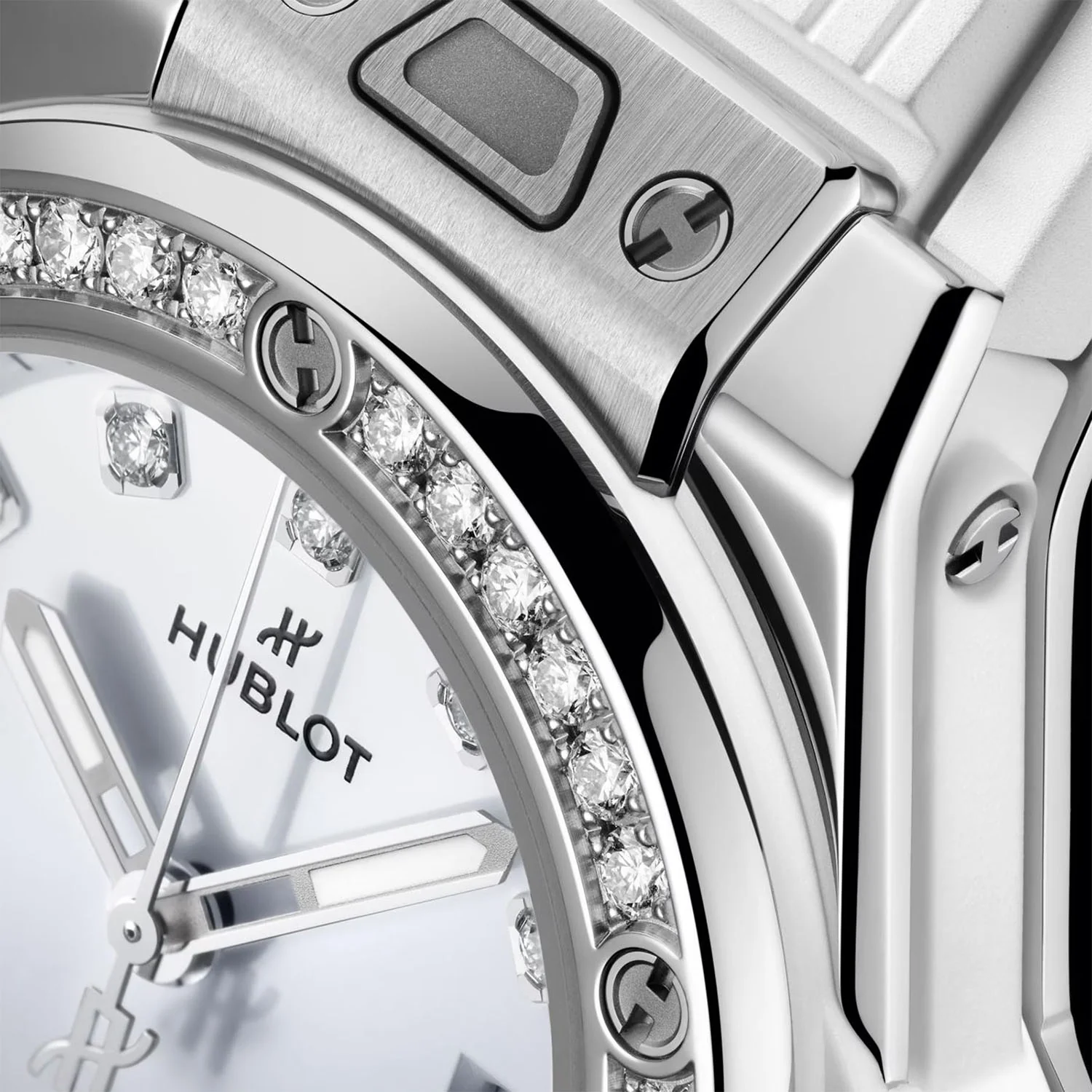 Big Bang One Click Steel White Diamonds 33mm Strap Watch - Image 4