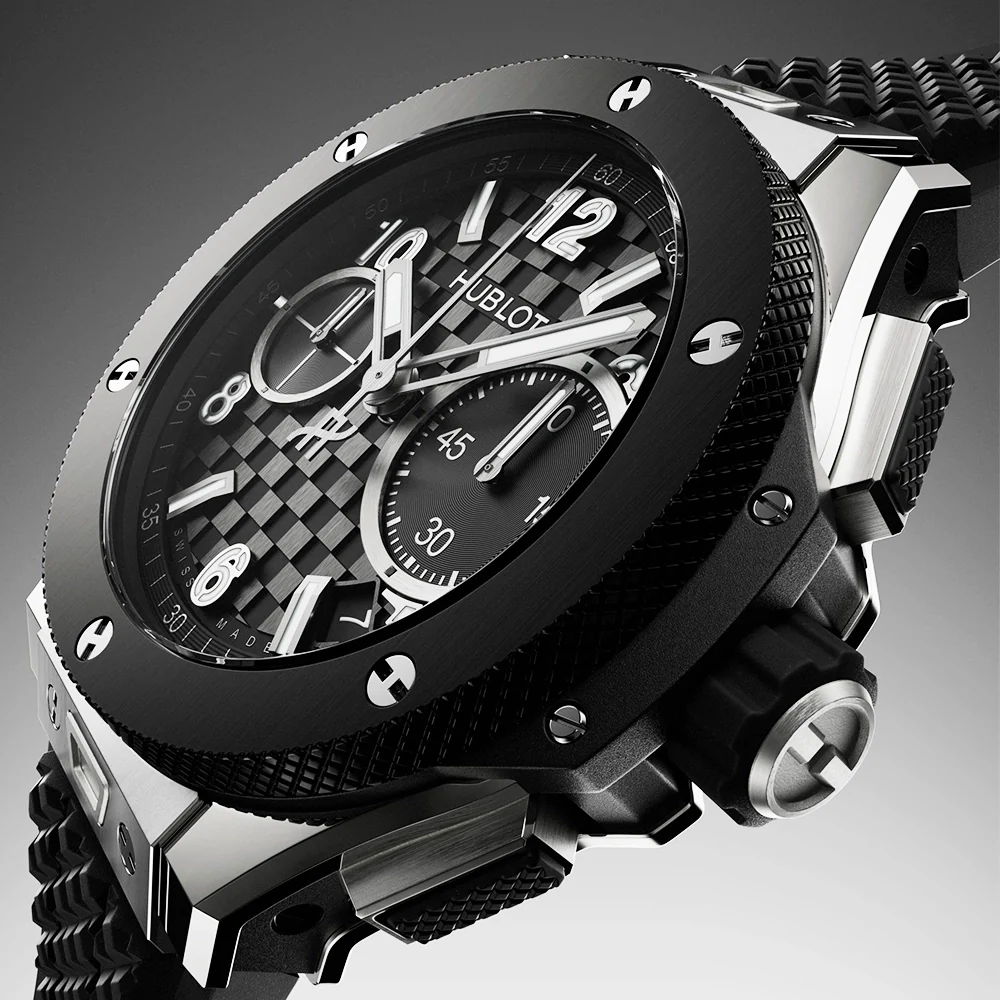 Big Bang Original 43mm Titanium & Ceramic Mens Rubber Strap Watch - Image 2