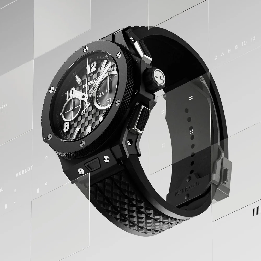 Big Bang Original 43mm Black Magic Carbon Effect Dial Mens Watch - Image 3