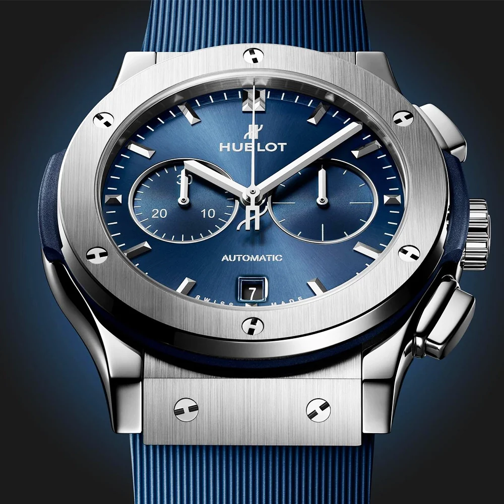 Classic Fusion Chronograph Titanium 42mm Blue Dial Strap Watch - Image 3