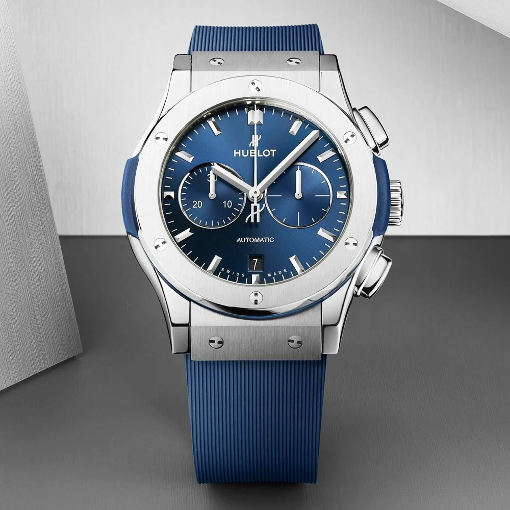Classic Fusion Chronograph Titanium 42mm Blue Dial Strap Watch - Image 5