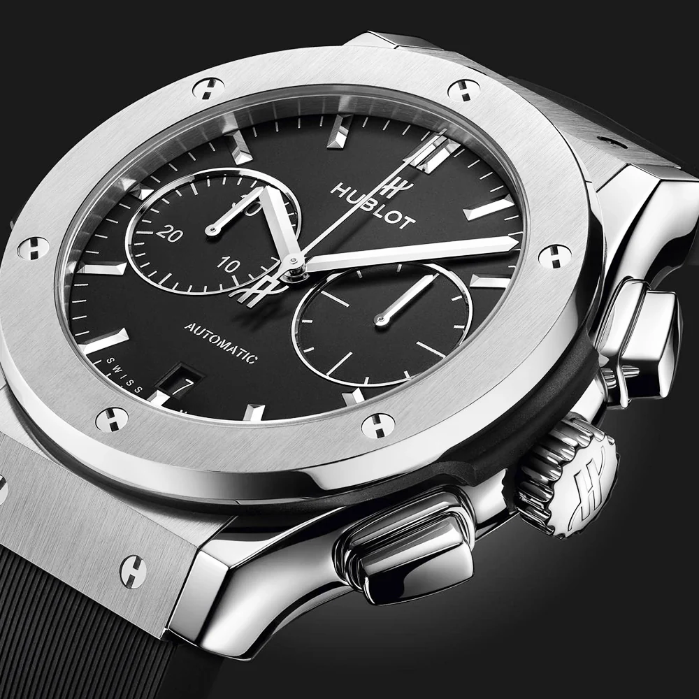 Classic Fusion Chronograph Titanium 45mm Black Dial Strap Watch - Image 2