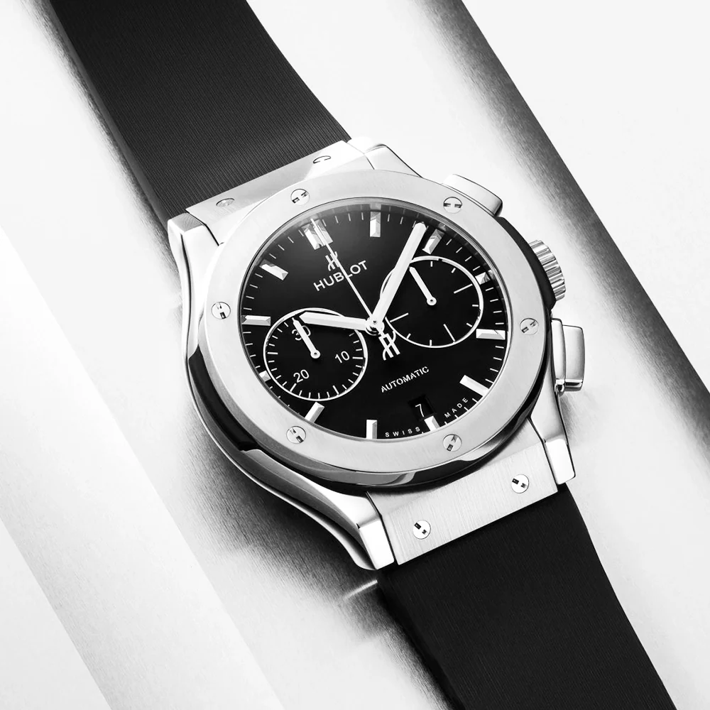 Classic Fusion Chronograph Titanium 45mm Black Dial Strap Watch - Image 3