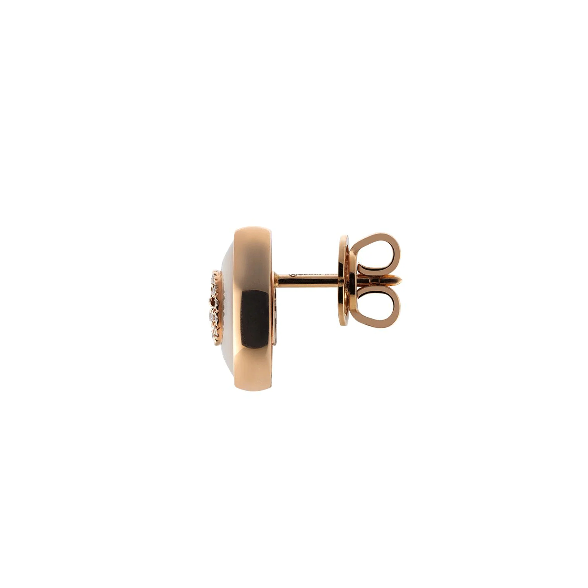 Gucci Interlocking 18ct Rose Gold Mother Of Pearl And Diamond Stud Earrings - Image 2