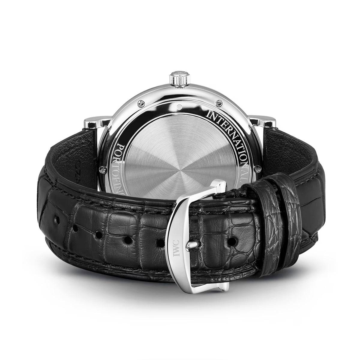 Portofino 40mm Blue/Rose Dial Men's Leather Strap Watch - Image 3