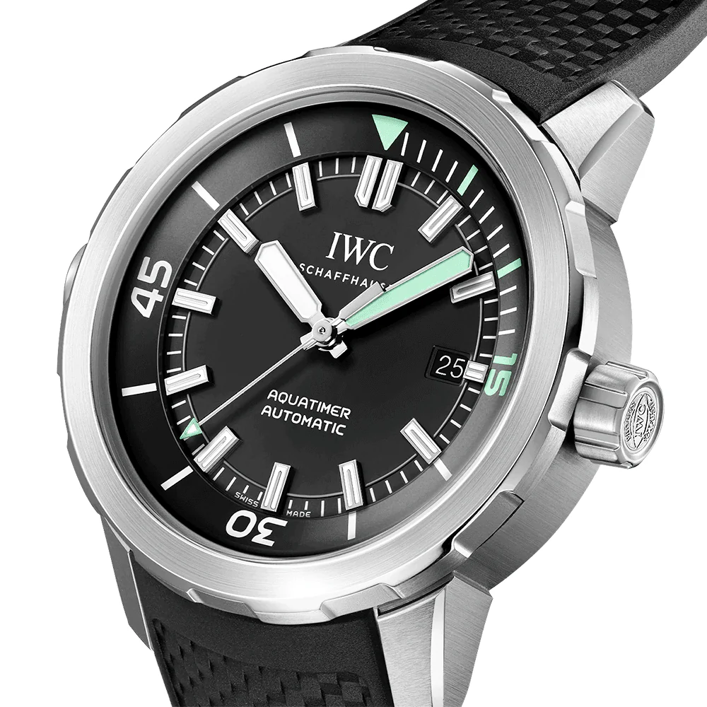Aquatimer 42mm Black Dial Men's Automatic Rubber Strap Watch - Image 2