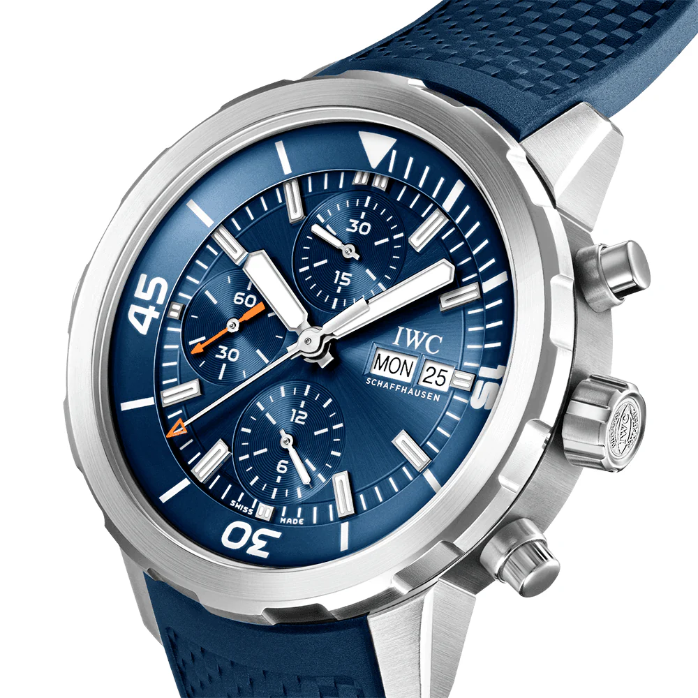 Aquatimer 42mm Blue Dial Men's Rubber Strap Chronograph Watch - Image 2