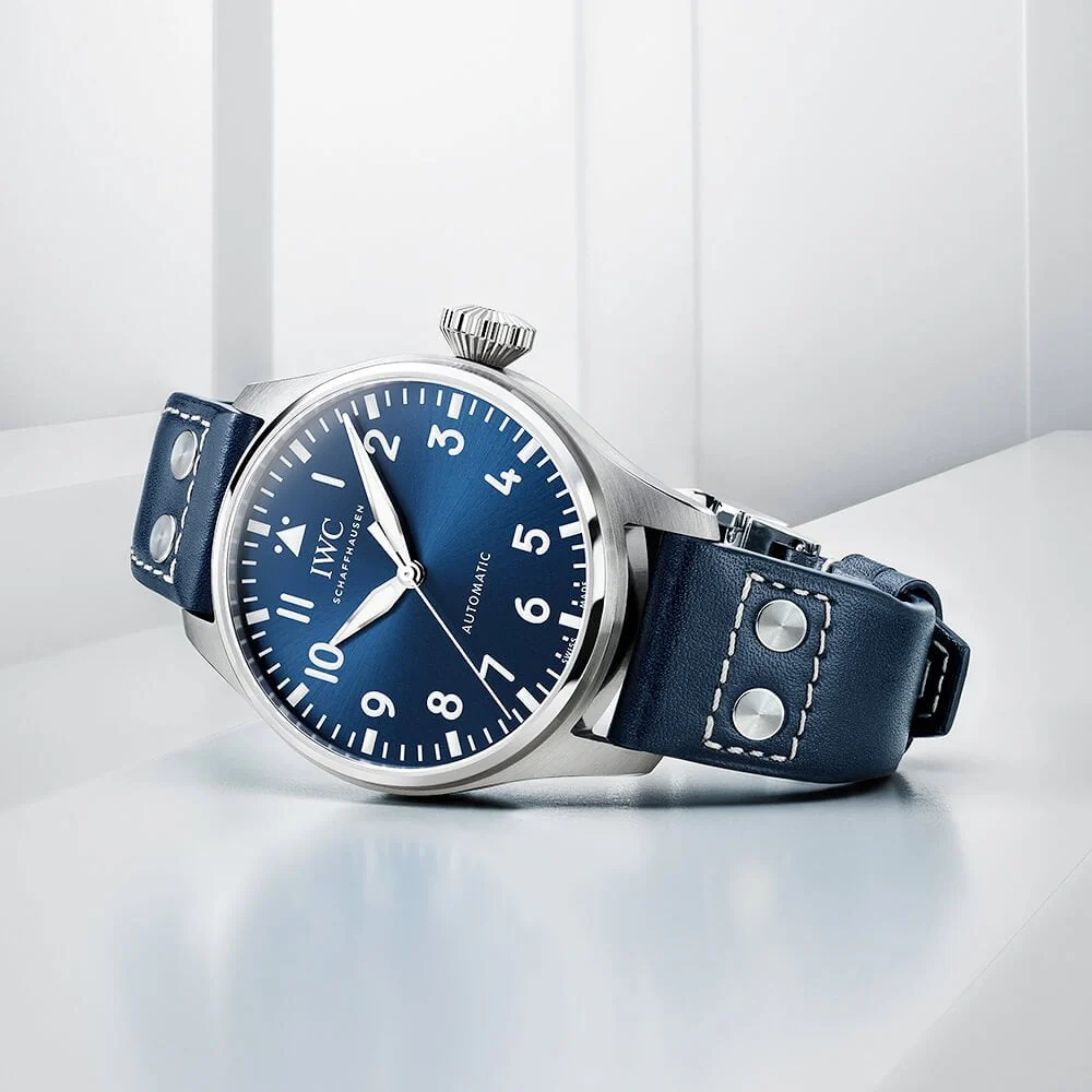 Big Pilot's 43mm Blue Dial Men's Automatic Leather Strap Watch - Image 3