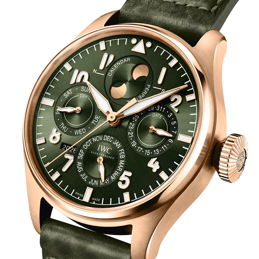 Big Pilot's 42mm Perpetual Calendar Gold & Green Mens Watch - Image 2