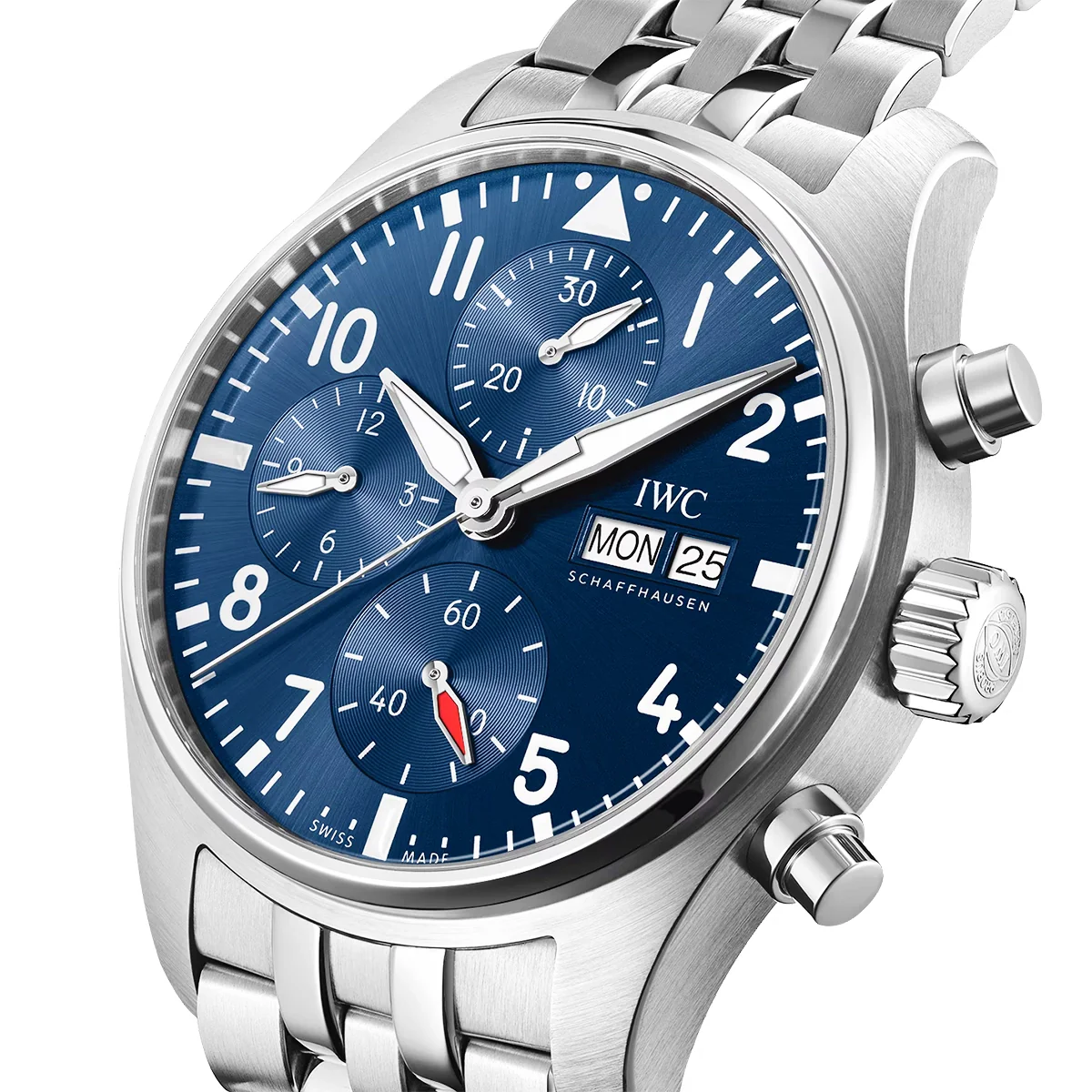 Pilot's 41mm Blue Dial Chronograph Men's Bracelet Watch - Image 2