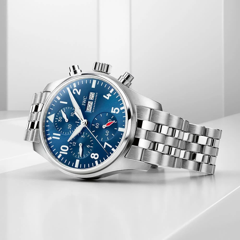 Pilot's 41mm Blue Dial Chronograph Men's Bracelet Watch - Image 3