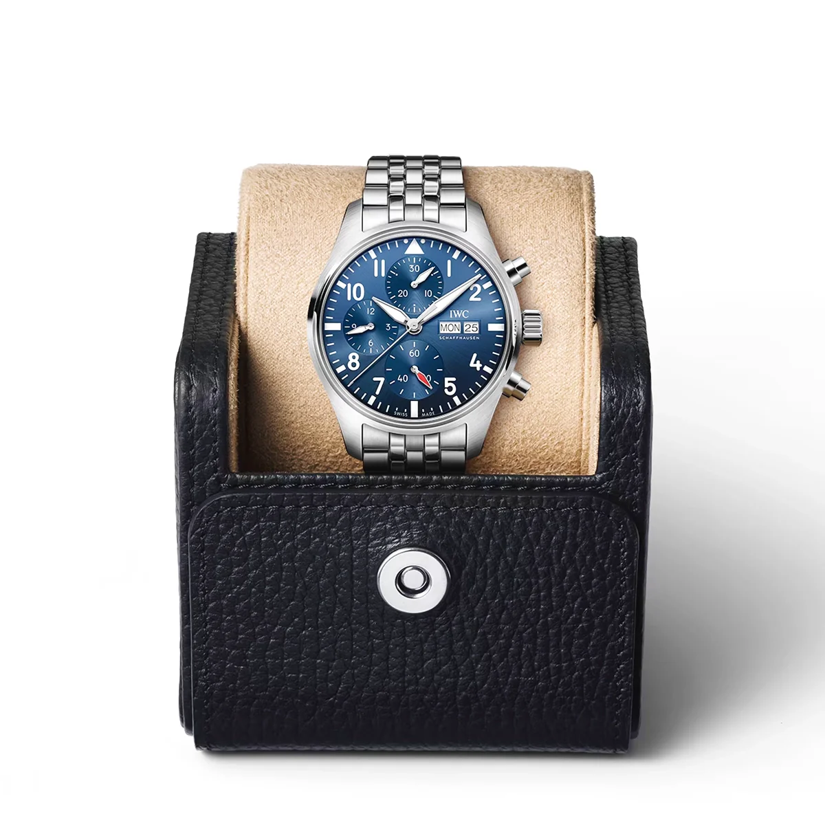 Pilot's 41mm Blue Dial Chronograph Men's Bracelet Watch - Image 6