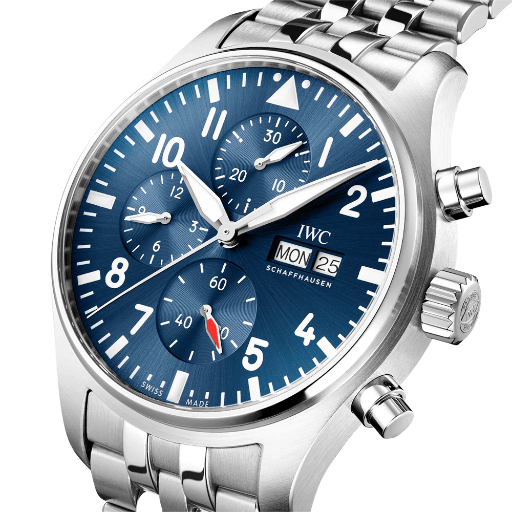 Pilot's 43mm Blue Dial Chronograph Men's Bracelet Watch - Image 2