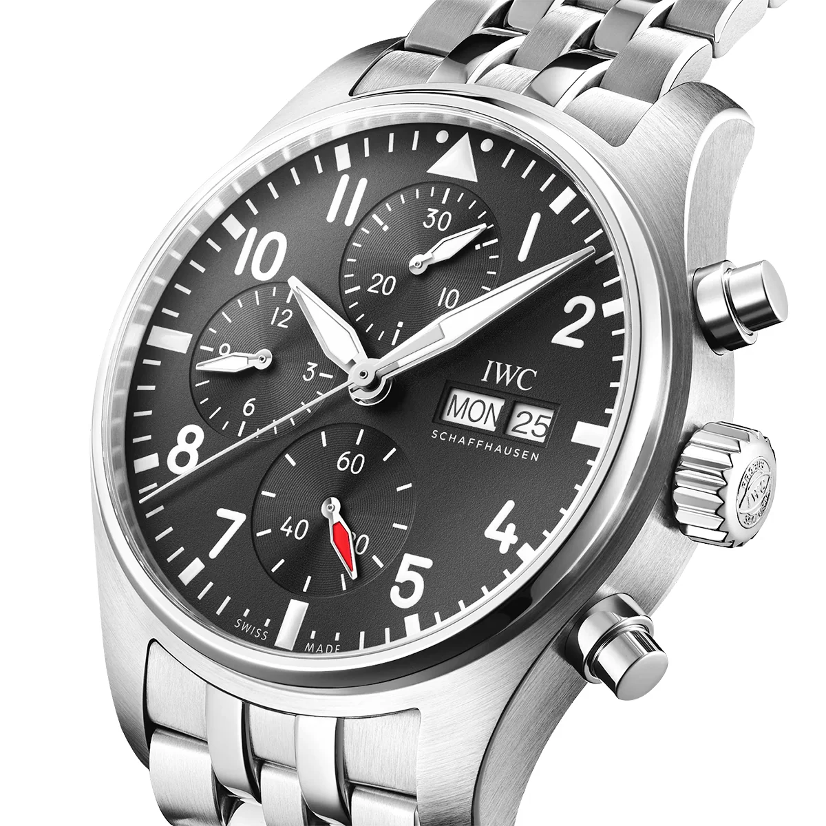 Pilot's 41mm Black Dial Chronograph Bracelet Watch - Image 2