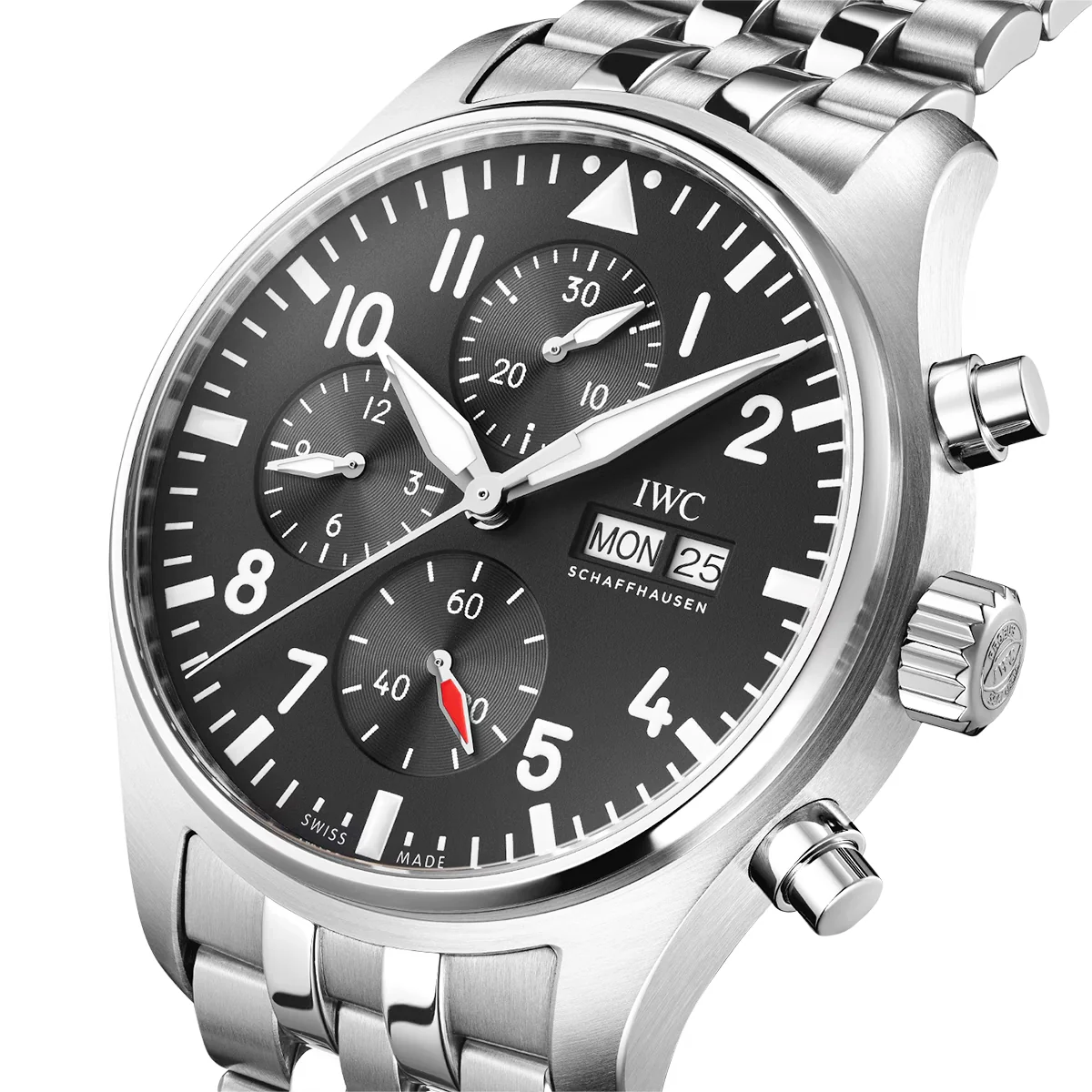 Pilot's 43mm Black Dial Chronograph Bracelet Watch - Image 2