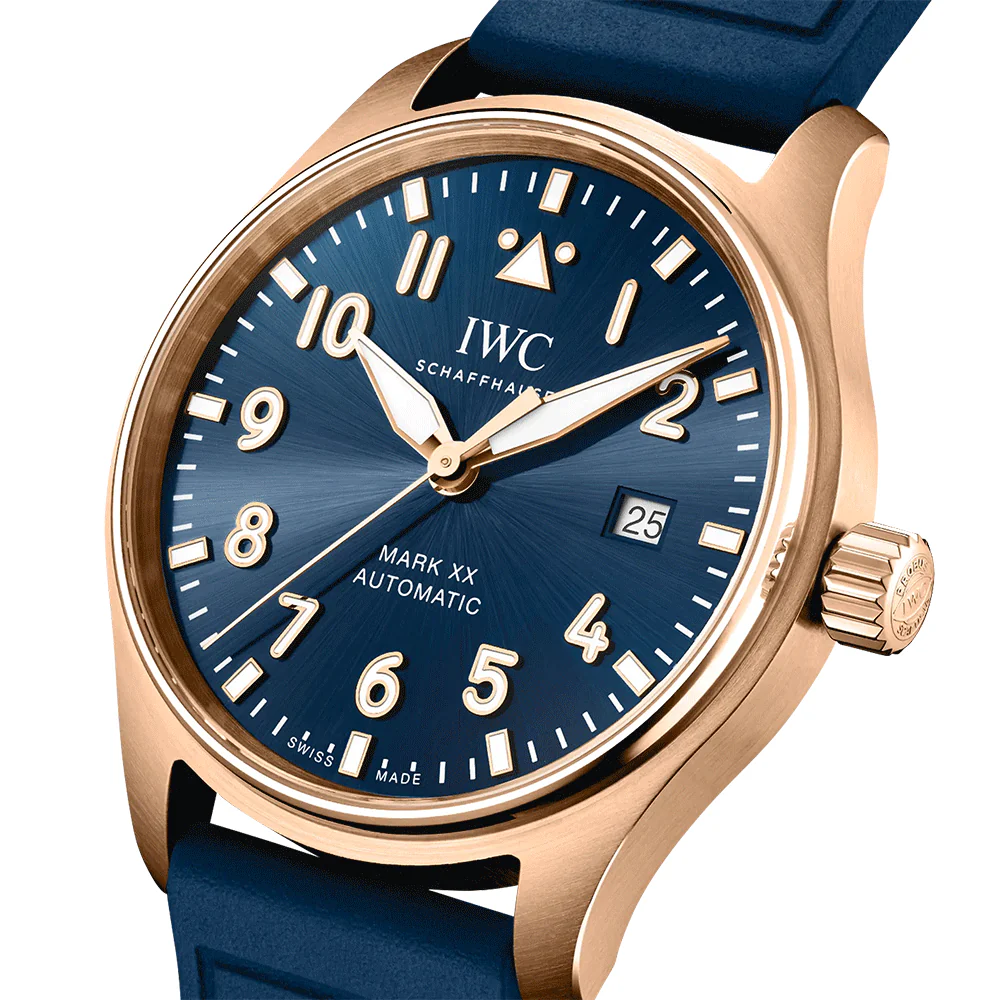 Pilot's Mark XX 40mm 18ct Gold Le Petit Prince Automatic Rubber Strap Watch - Image 2
