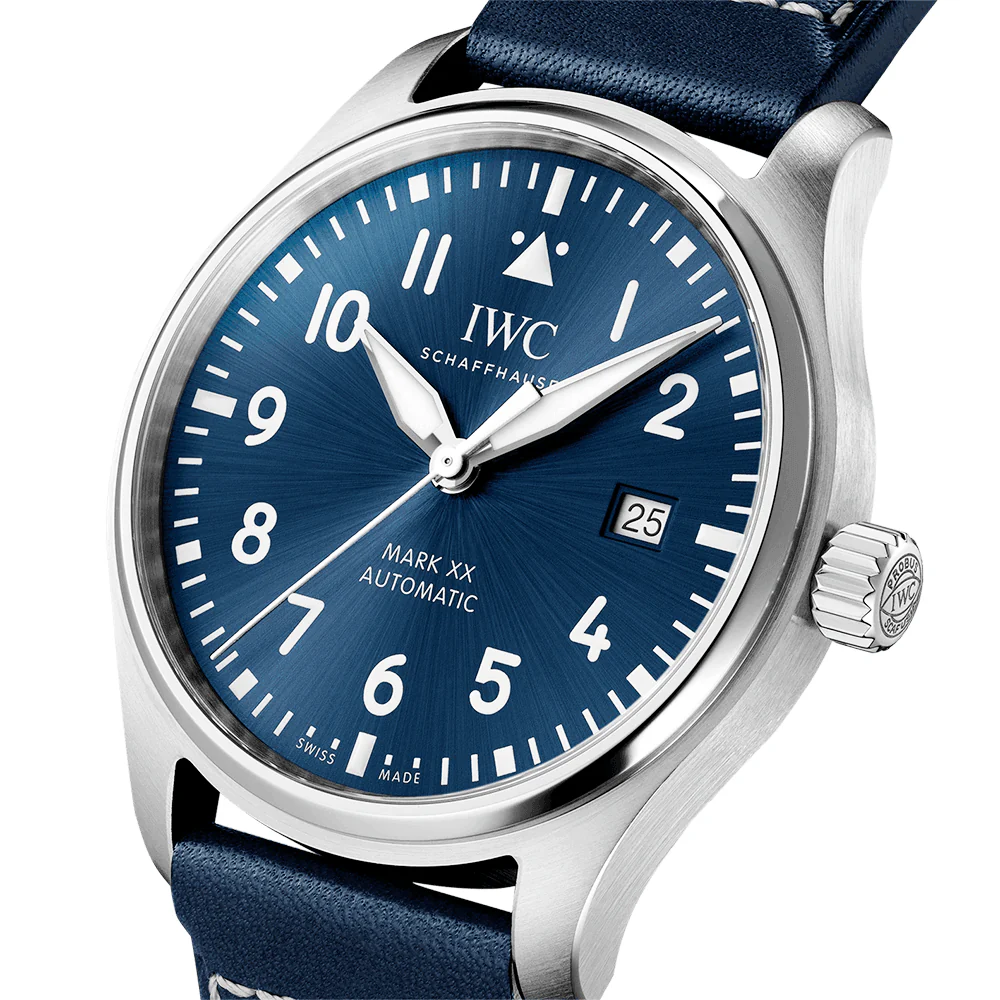 Pilot's Mark XX 40mm Blue Dial Men's Leather Strap Watch - Image 2