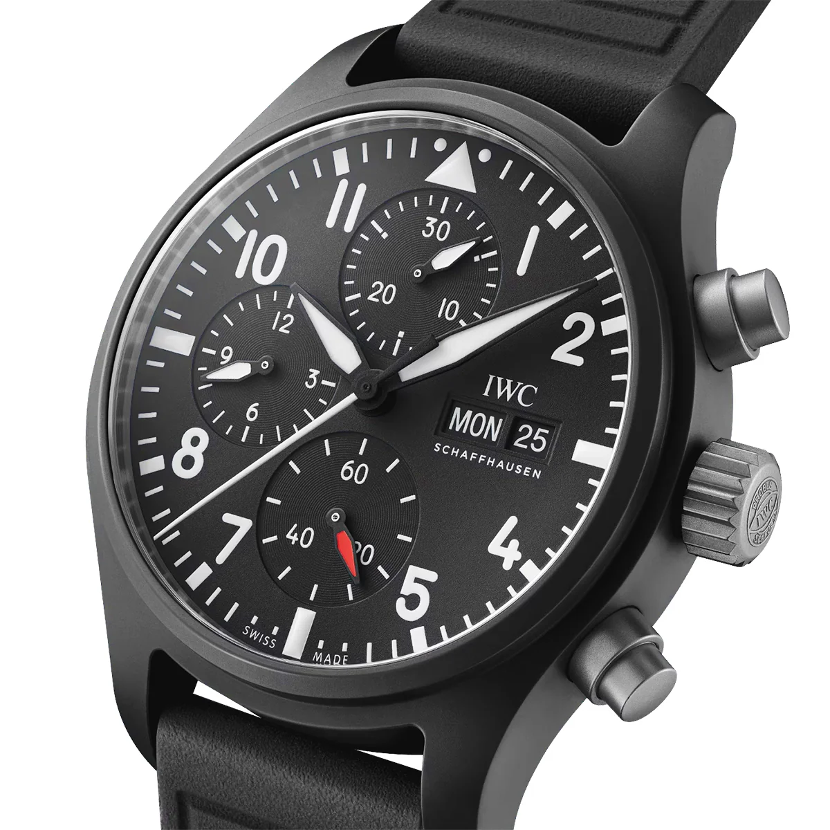 Pilot's Top Gun 41mm Black Ceramic Men's Chronograph Watch - Image 2