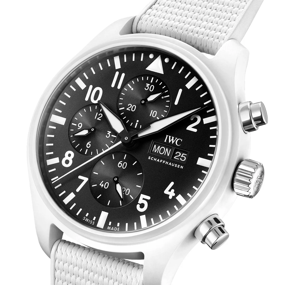 Pilot's Top Gun 'Lake Tahoe' 44.5mm White Ceramic Chronograph Watch - Image 2