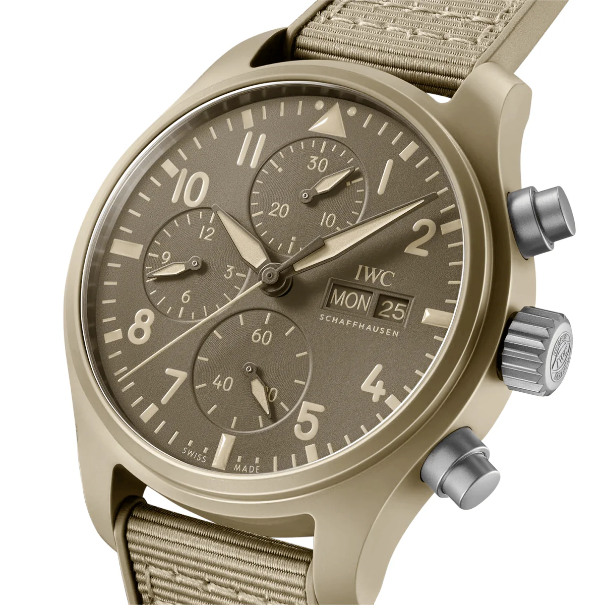 Pilot's Top Gun Mojave Desert 41mm Beige Ceramic Chronograph Watch - Image 2