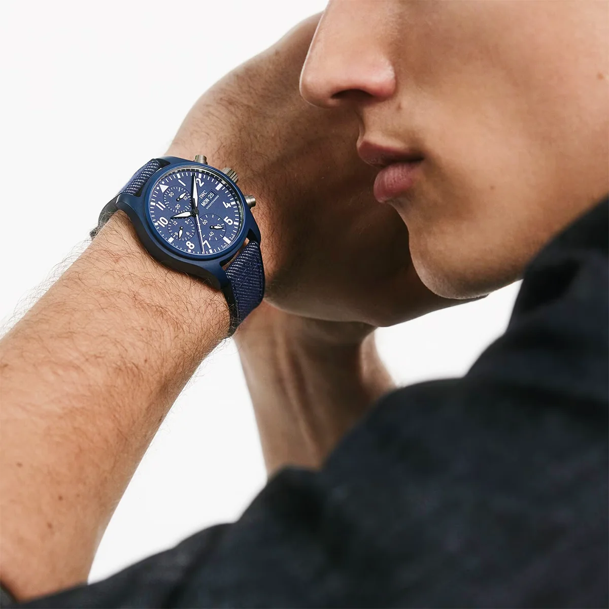 Pilot's Top Gun Oceania 41mm Blue Ceramic Men's Chronograph Watch - Image 5