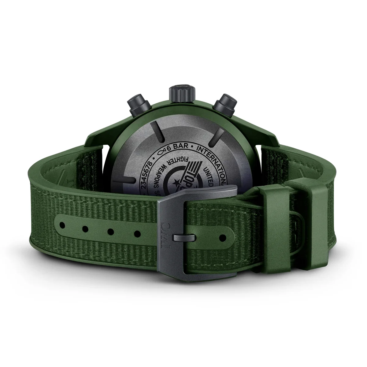 Pilot's Top Gun 'Woodland' 44.5mm Green Ceramic Chronograph Watch - Image 4