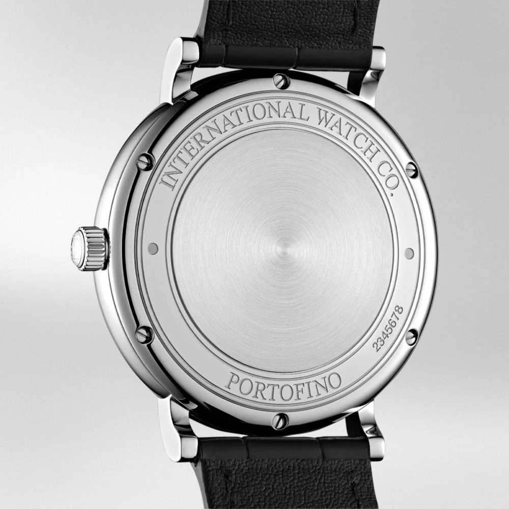 Portofino 40mm Silver/Rose Dial Men's Leather Strap Watch - Image 5