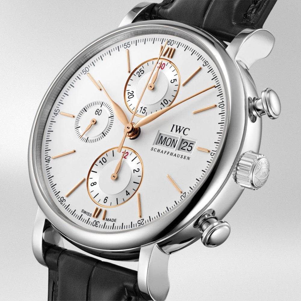 Portofino 42mm Silver/Rose Dial Men's Chronograph Watch - Image 2