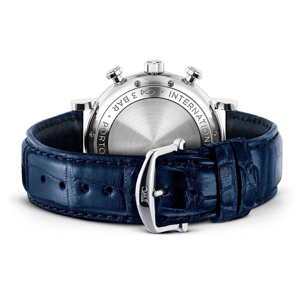 Portofino 42mm White/Blue Dial Men's Chronograph Strap Watch - Image 3
