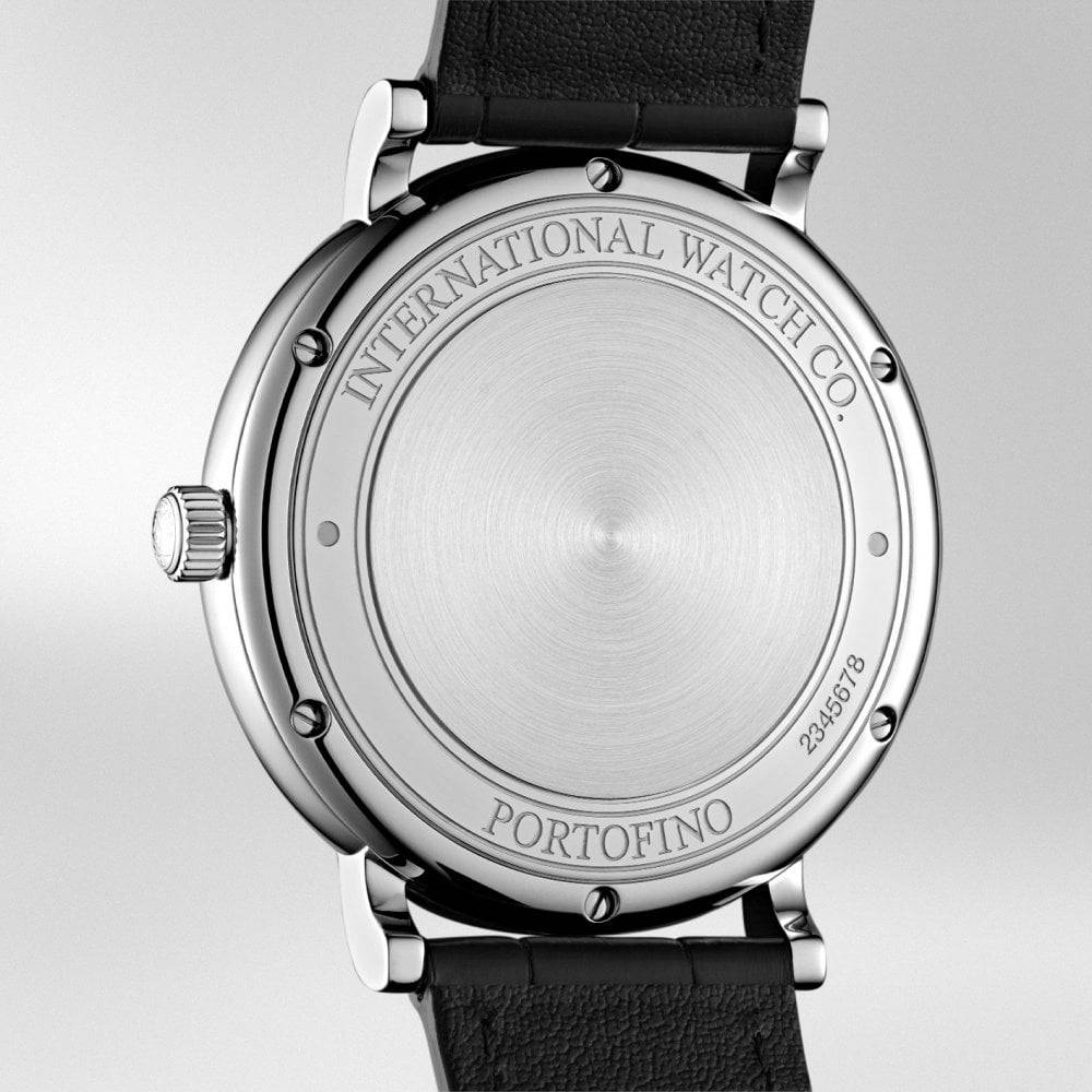 Portofino 40mm Black Sunray Dial Leather Strap Watch - Image 5