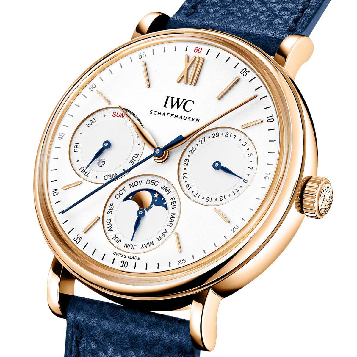 Portofino Perpetual Calendar 40mm 18ct Rose Gold Strap Watch - Image 2