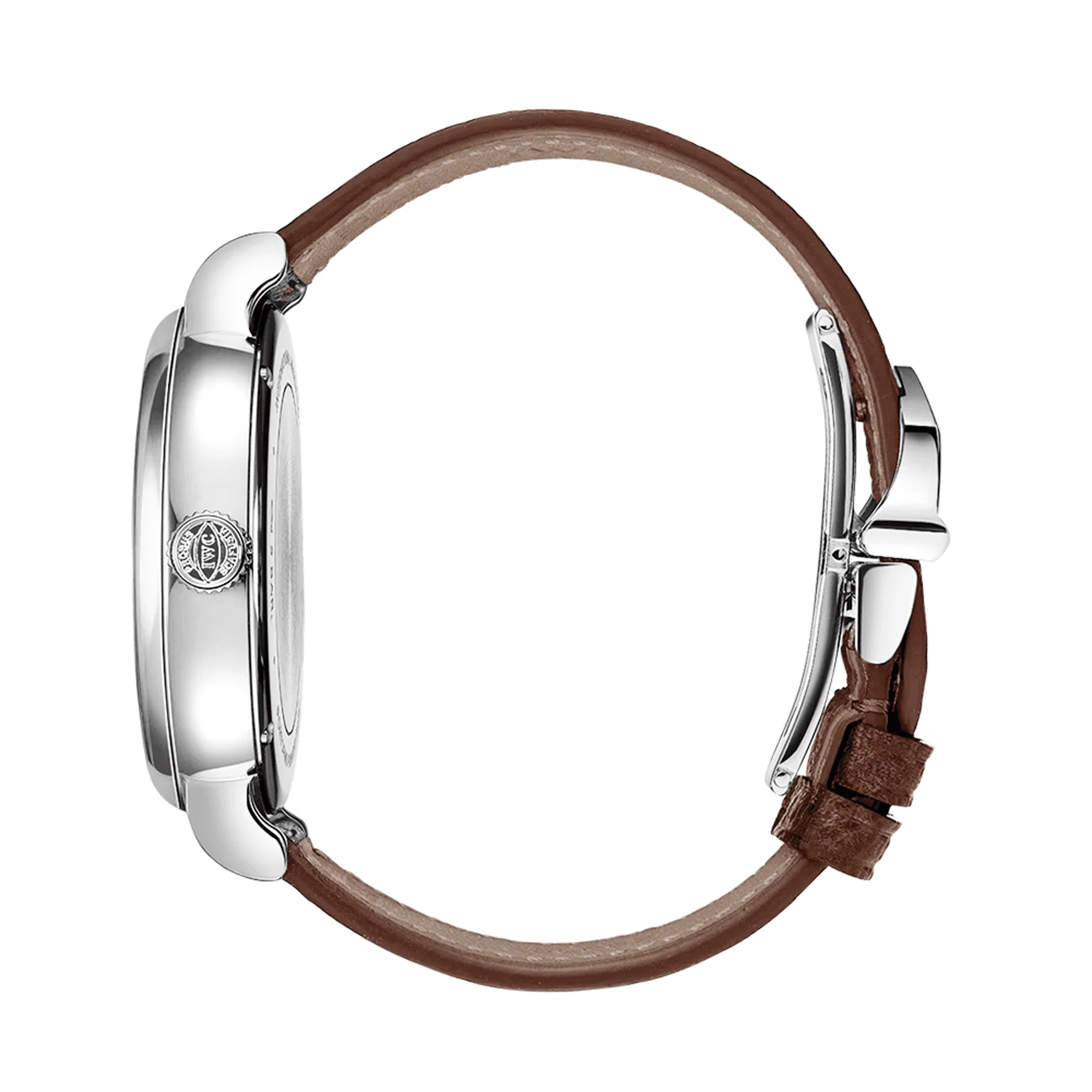 Portofino Pointer Date 39mm Silver/Rose Dial Leather Strap Watch - Image 5