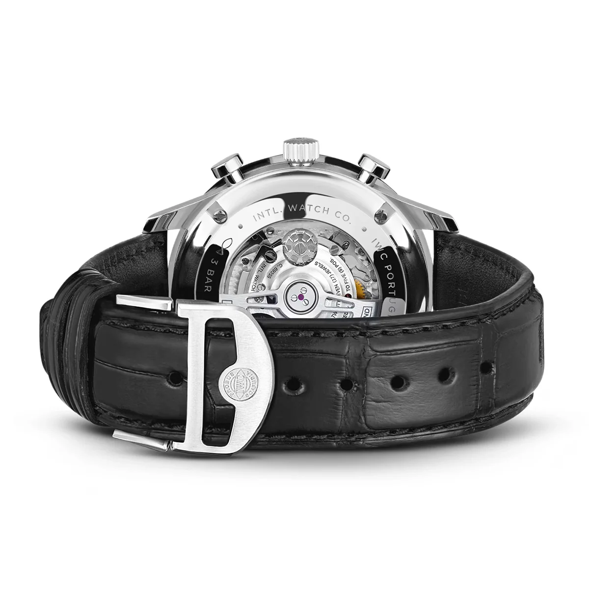 Portugieser 41mm Black Dial Men's Chronograph Strap Watch - Image 4