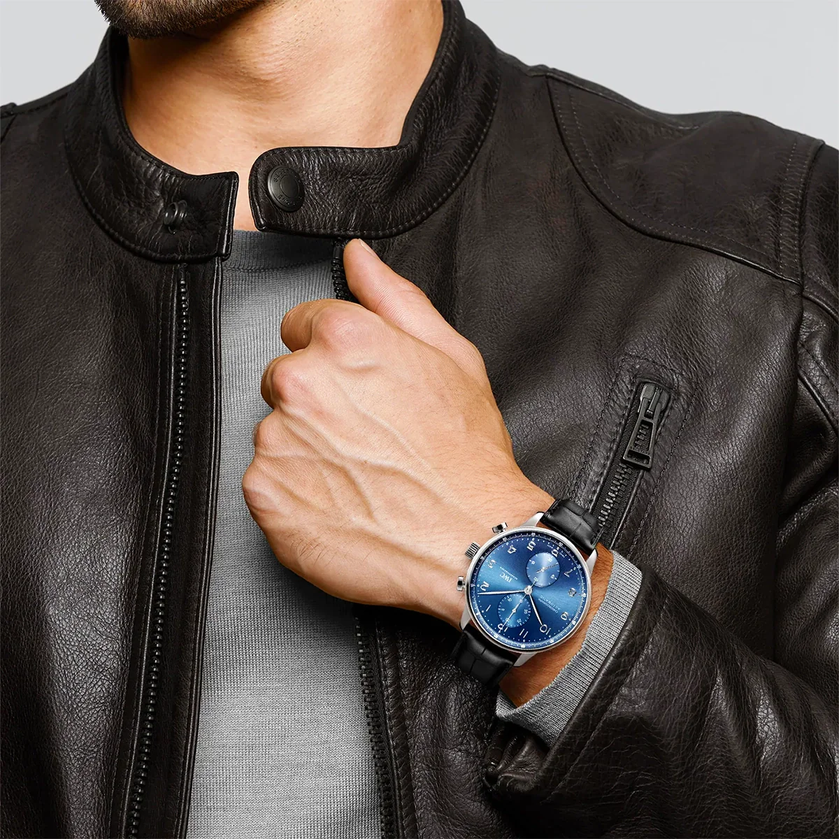 Portugieser 41mm Blue Dial Men's Chronograph Strap Watch - Image 7
