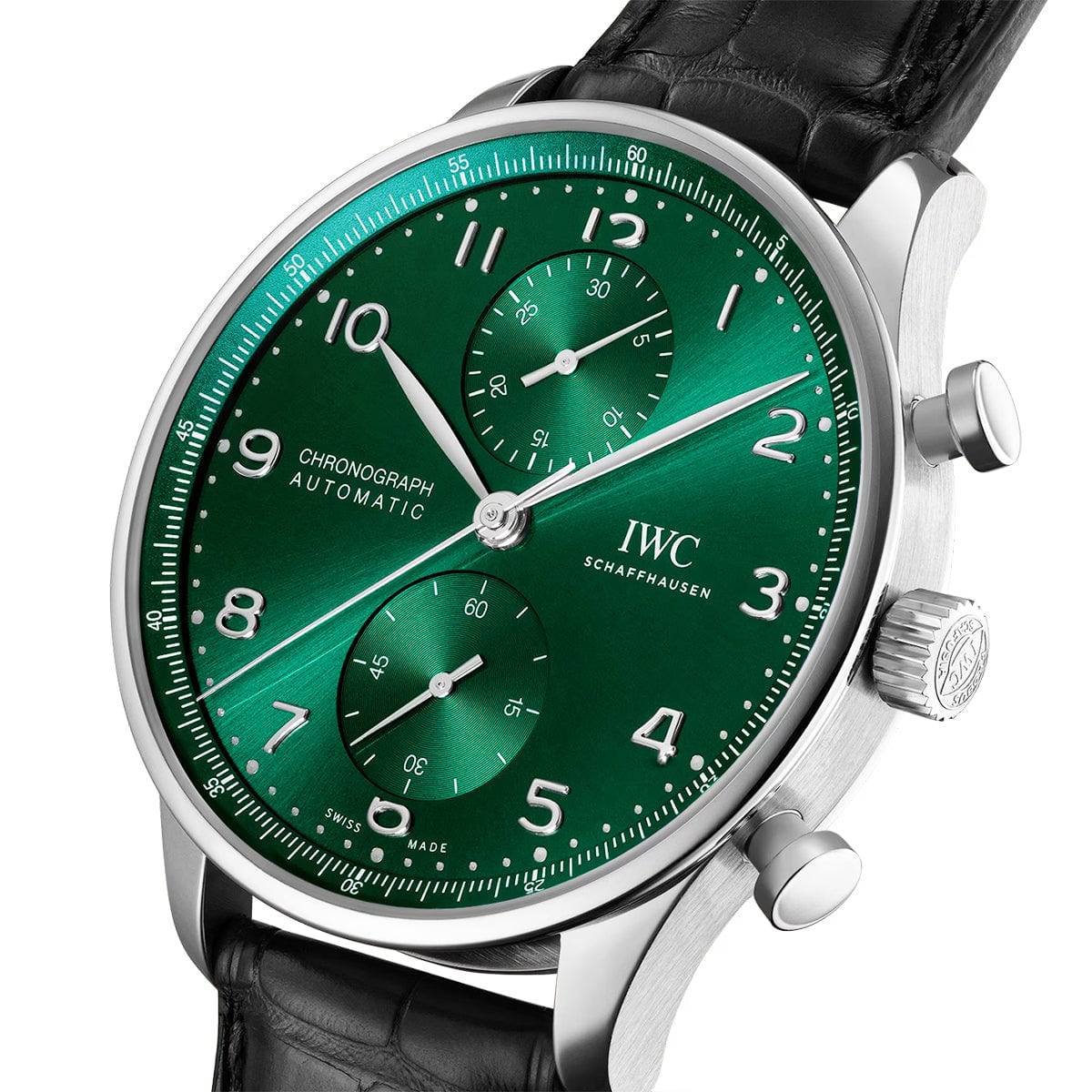 Portugieser 41mm Green Dial Men's Chronograph Strap Watch - Image 2