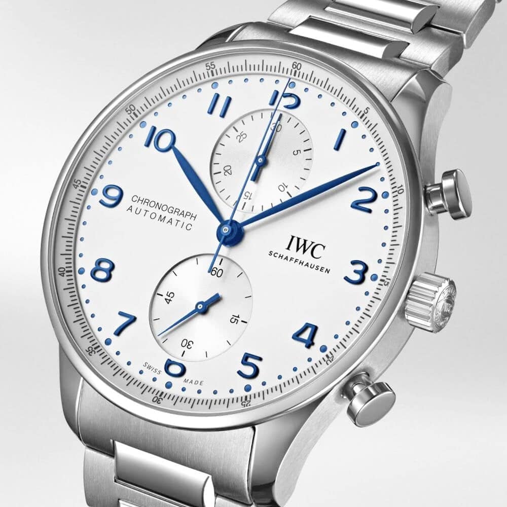 Portugieser 41mm Silver/Blue Dial Men's Chronograph Bracelet Watch - Image 2