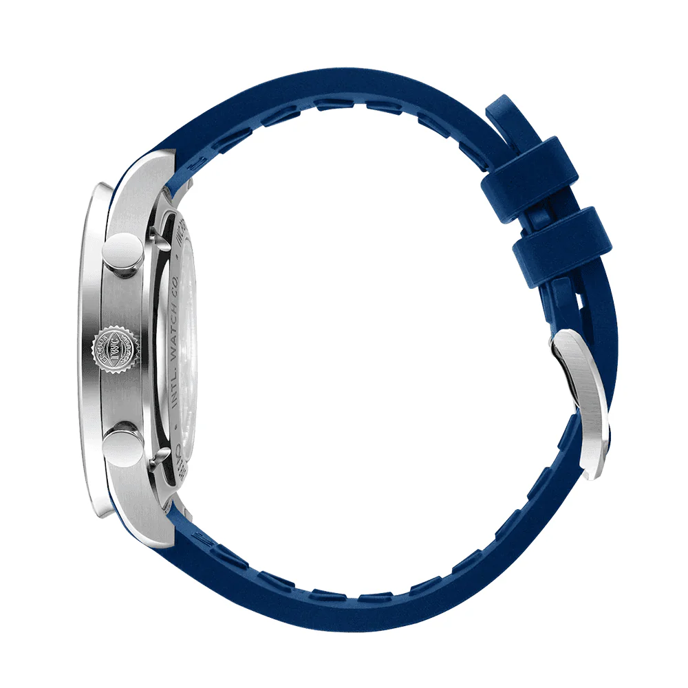 Portugieser 41mm Silver/Blue Dial Chronograph Rubber Strap Watch - Image 5
