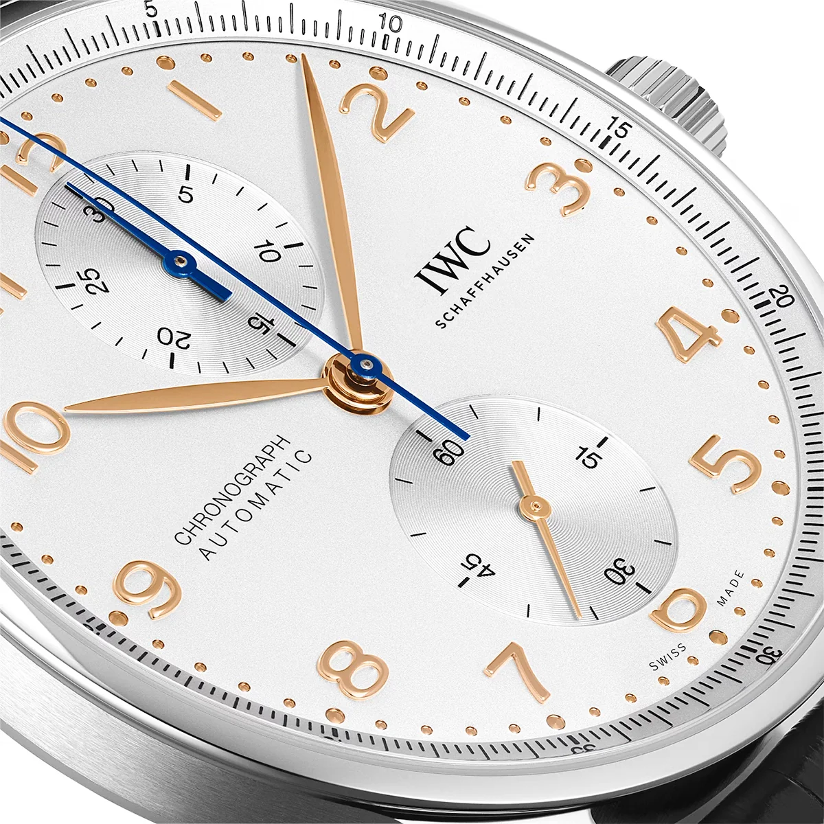 Portugieser 41mm Silver/Rose Dial Men's Chronograph Strap Watch - Image 3