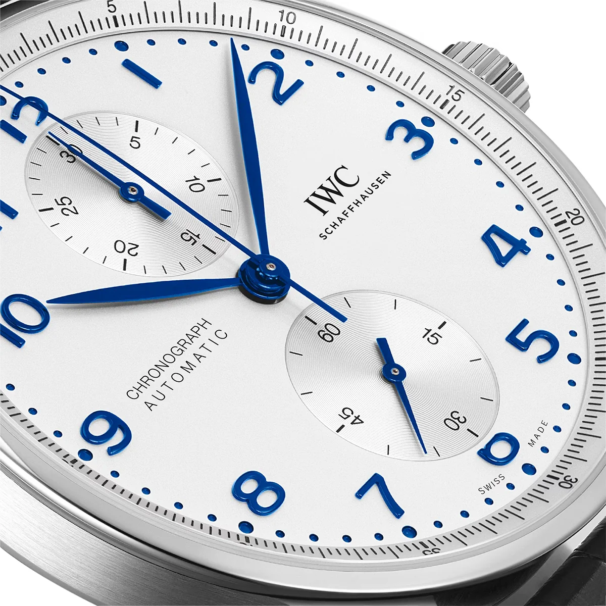 Portugieser 41mm Silver/Blue Dial Men's Chronograph Strap Watch - Image 4