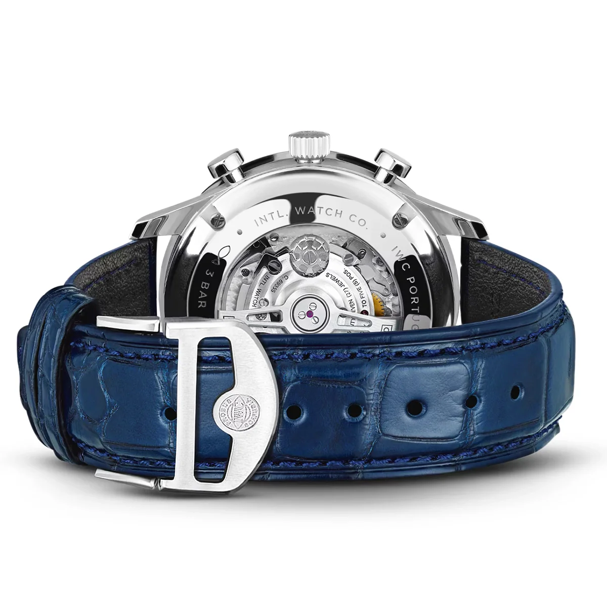Portugieser 41mm Silver/Blue Dial Men's Chronograph Strap Watch - Image 5