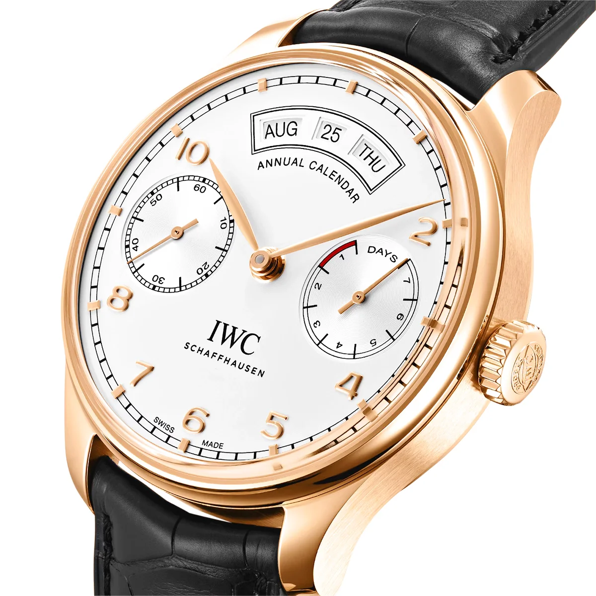 Portugieser Annual Calendar 44mm 18ct Red Gold Silver Dial Strap Watch - Image 2