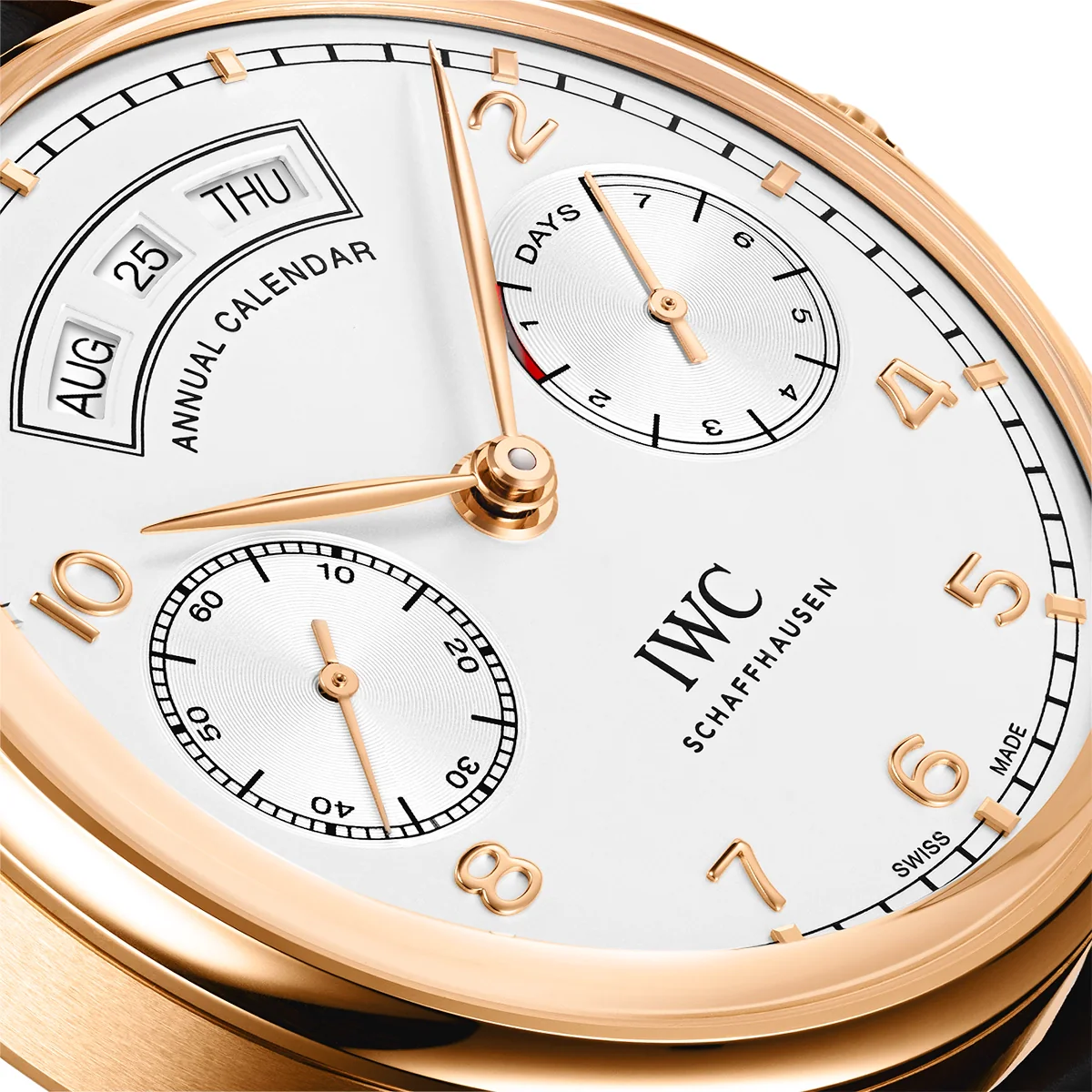 Portugieser Annual Calendar 44mm 18ct Red Gold Silver Dial Strap Watch - Image 3