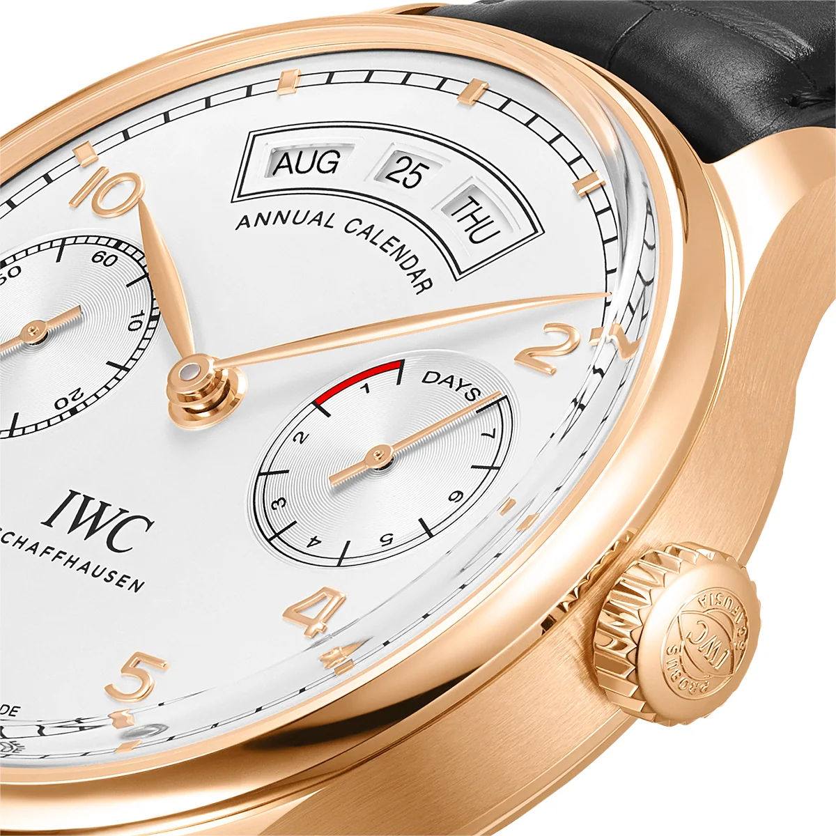 Portugieser Annual Calendar 44mm 18ct Red Gold Silver Dial Strap Watch - Image 4