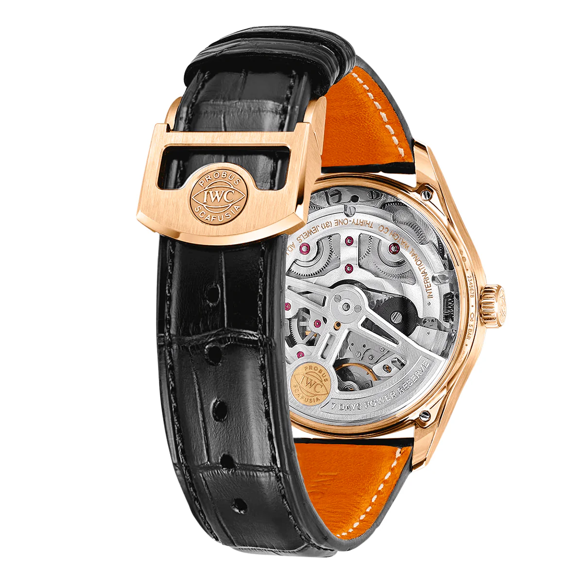 Portugieser 'Obsidian' 42mm 18ct Rose Gold Strap Watch - Image 3