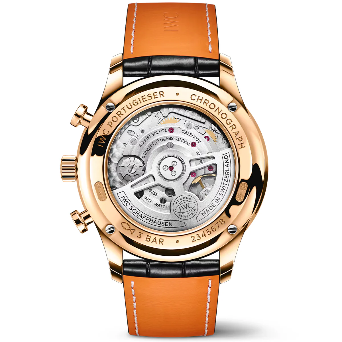 Portugieser 'Obsidian' 41mm 18ct Rose Gold Chronograph Strap Watch - Image 4