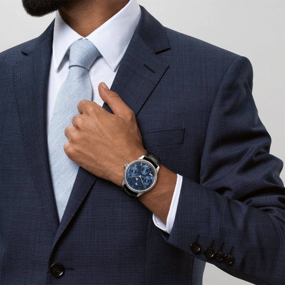 Portugieser Perpetual Calendar 44mm 18ct White Gold Blue Dial Watch - Image 8